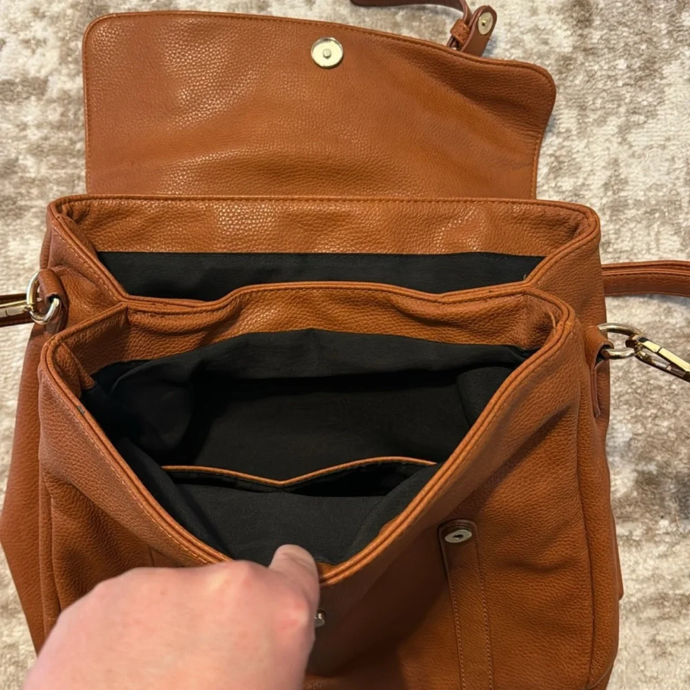 Street level messenger bag brown leather suede - Picture 3 of 8